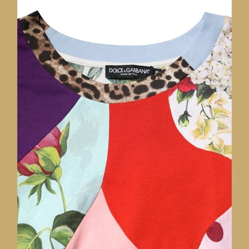 Dolce & Gabbana Multicolor Patchwork Cotton Silk Blouse Top