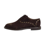 Dolce & Gabbana Brown Velvet Lace Up Oxford Dress Shoes
