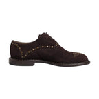 Dolce & Gabbana Brown Velvet Lace Up Oxford Dress Shoes