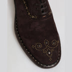 Brown Velvet Lace Up Oxford Dress Shoes
