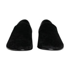 Dolce & Gabbana Black Jacquard Loafers Formal Men Dress Shoes