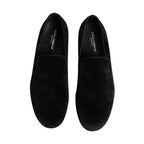 Dolce & Gabbana Black Jacquard Loafers Formal Men Dress Shoes