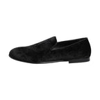 Dolce & Gabbana Black Jacquard Loafers Formal Men Dress Shoes