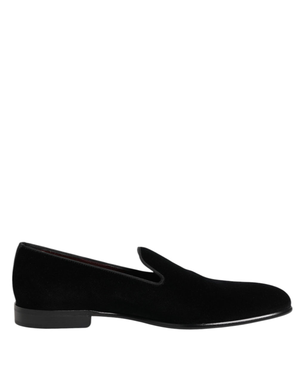 Dolce & Gabbana Black Velvet Slip On Loafers Men Formal Shoes