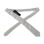 Dolce & Gabbana White Patterned Classic Mens Slim Necktie Tie