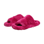 Dolce & Gabbana Pink Acrylic Faux Fur Mens Flats Sandals Shoes