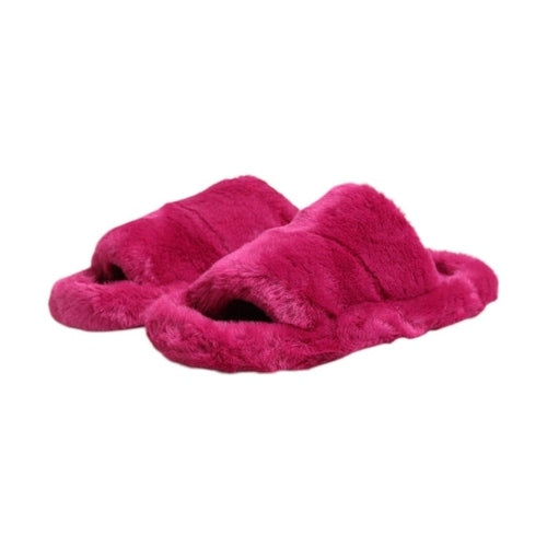 Dolce & Gabbana Pink Acrylic Faux Fur Mens Flats Sandals Shoes