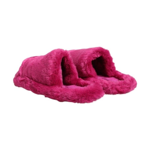 Dolce & Gabbana Pink Acrylic Faux Fur Mens Flats Sandals Shoes