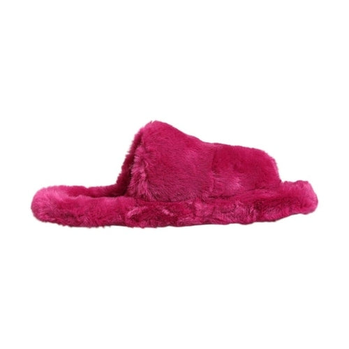 Dolce & Gabbana Pink Acrylic Faux Fur Mens Flats Sandals Shoes