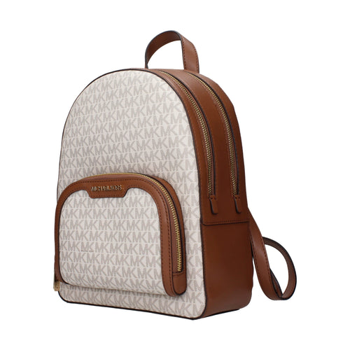 Beige Fabric Backpack