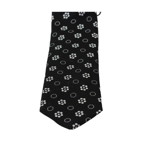 Dolce & Gabbana Black 100% Silk Floral Print Print Classic Tie