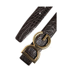Dolce & Gabbana Black Exotic Leather DG Logo Buckle Belt