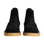 Dolce & Gabbana Black Calf Suede Slip On Ankle Boots Shoes
