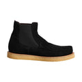 Black Calf Suede Slip On Ankle Boots Shoes
