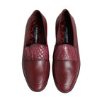 Dolce & Gabbana Burgundy Leather Formal Slip On Shoes