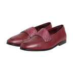 Dolce & Gabbana Burgundy Leather Formal Slip On Shoes