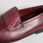 Burgundy Leather Formal Slip On Shoes