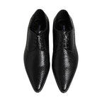 Dolce & Gabbana Black Exotic Leather Lace Up Derby Shoes