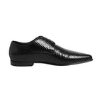 Dolce & Gabbana Black Exotic Leather Lace Up Derby Shoes
