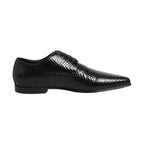 Black Exotic Leather Lace Up Derby Shoes