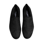 Dolce & Gabbana Black Floral Brocade Loafers Men Dress Shoes