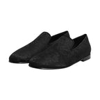 Dolce & Gabbana Black Floral Brocade Loafers Men Dress Shoes