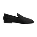 Black Floral Brocade Loafers Men Dress Shoes