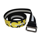 Dolce & Gabbana Black Yellow Logo Striped Metal Buckle Belt