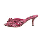 Dolce & Gabbana Pink Leather Heels Slides Sandals Shoes