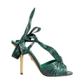 Green Python Leather Heels Sandals Shoes