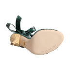 Dolce & Gabbana Green Python Leather Heels Sandals Shoes