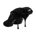 Dolce & Gabbana Black Silk Stretch Mesh Sock Boots Shoes