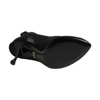 Dolce & Gabbana Black Silk Stretch Mesh Sock Boots Shoes