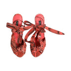 Dolce & Gabbana Coral Python Leather Heels Sandals Shoes