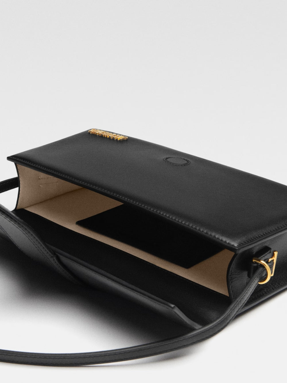 Jacquemus Black  leather Le Bambino Long bag