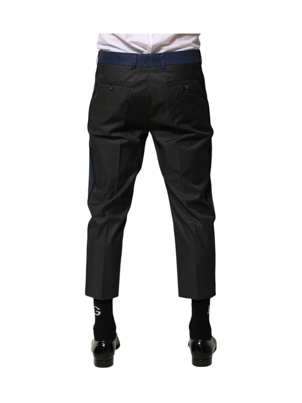 Dolce & Gabbana Gray Blue Cotton 3/4 Chinos Crop Trouser Pants