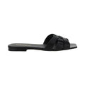 Saint Laurent Black Calf Leather Bos Taurus Strap-On Sandals