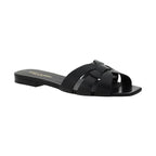 Saint Laurent Black Calf Leather Bos Taurus Strap-On Sandals