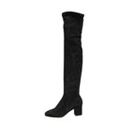 Dolce & Gabbana Black Suede Leather Knee High Boots Shoes