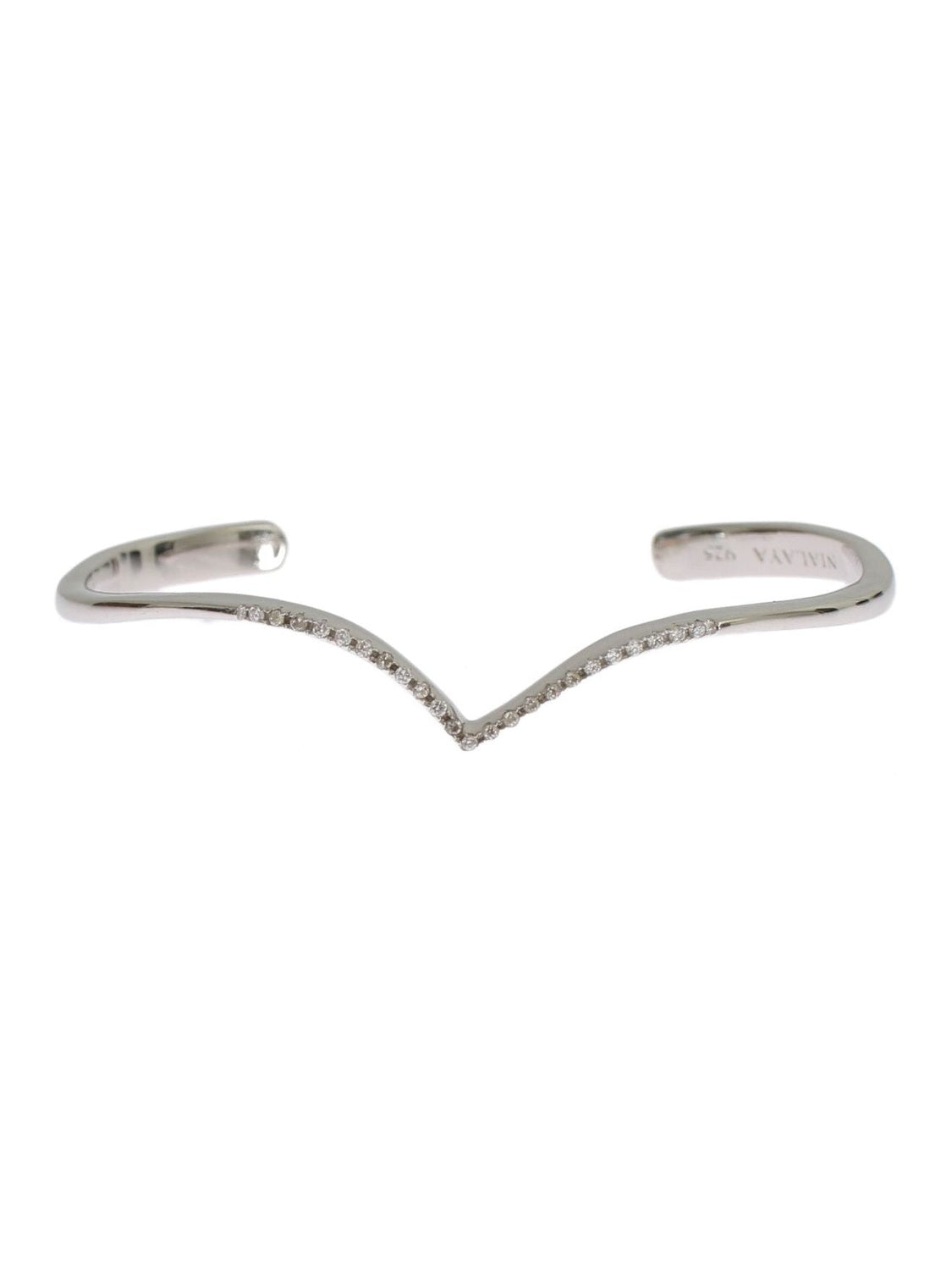 Nialaya Skyfall CZ 925 Silver Bangle Bracelet