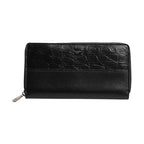 Dolce & Gabbana Black Leather Logo Plaque Zip Around Continental Wallet