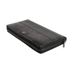 Dolce & Gabbana Black Leather Logo Plaque Zip Around Continental Wallet