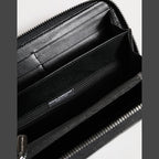 Dolce & Gabbana Black Leather Logo Plaque Zip Around Continental Wallet