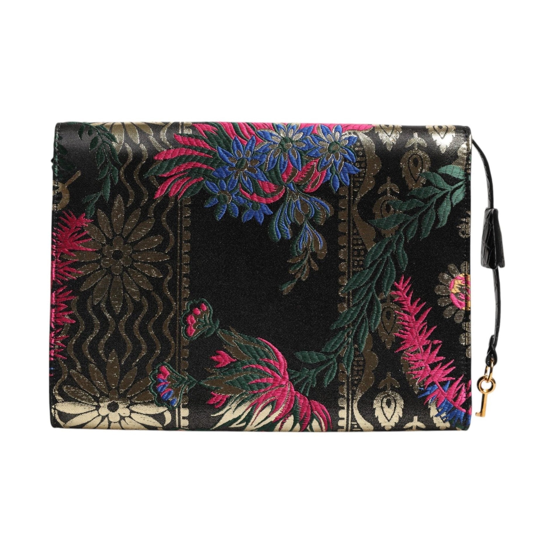 Dolce & Gabbana Multicolor Jacquard Floral Document Briefcase Bag