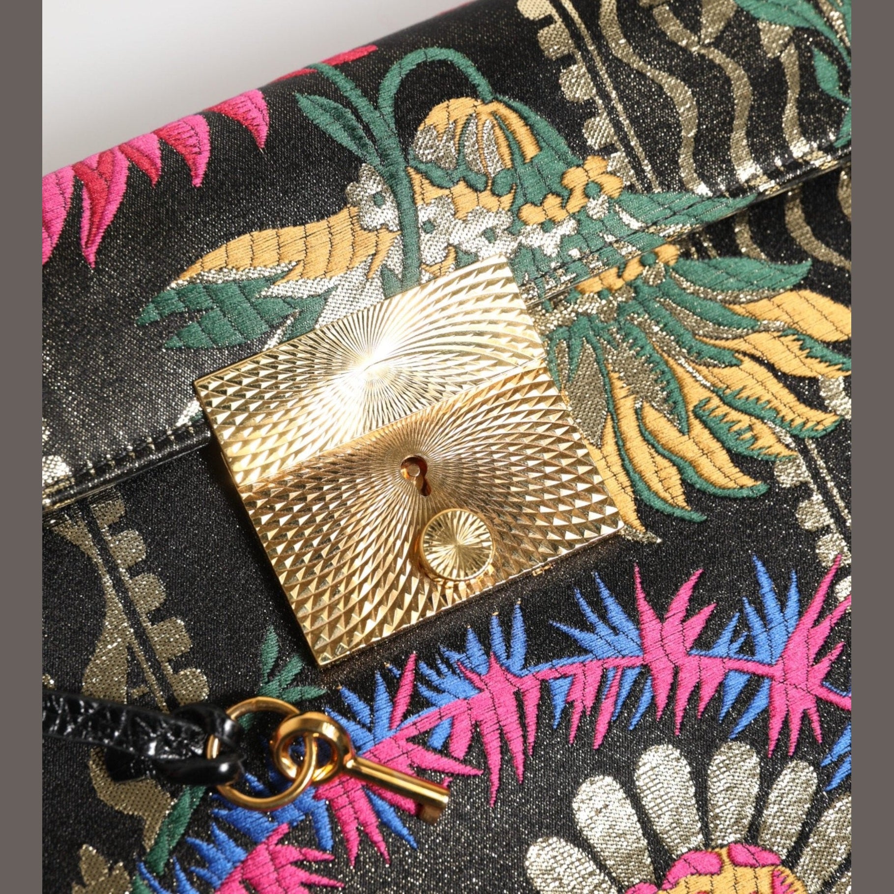 Dolce & Gabbana Multicolor Jacquard Floral Document Briefcase Bag