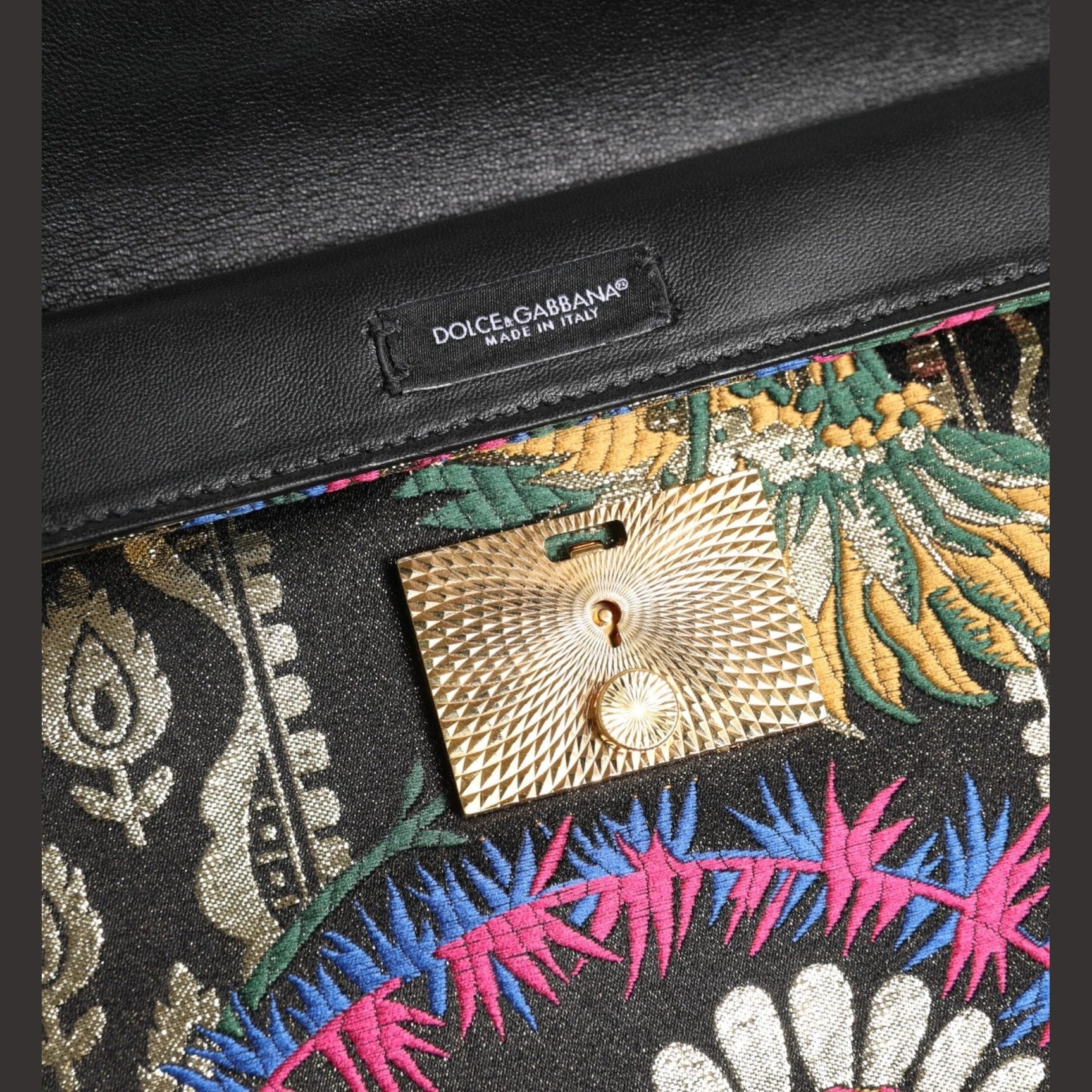 Dolce & Gabbana Multicolor Jacquard Floral Document Briefcase Bag