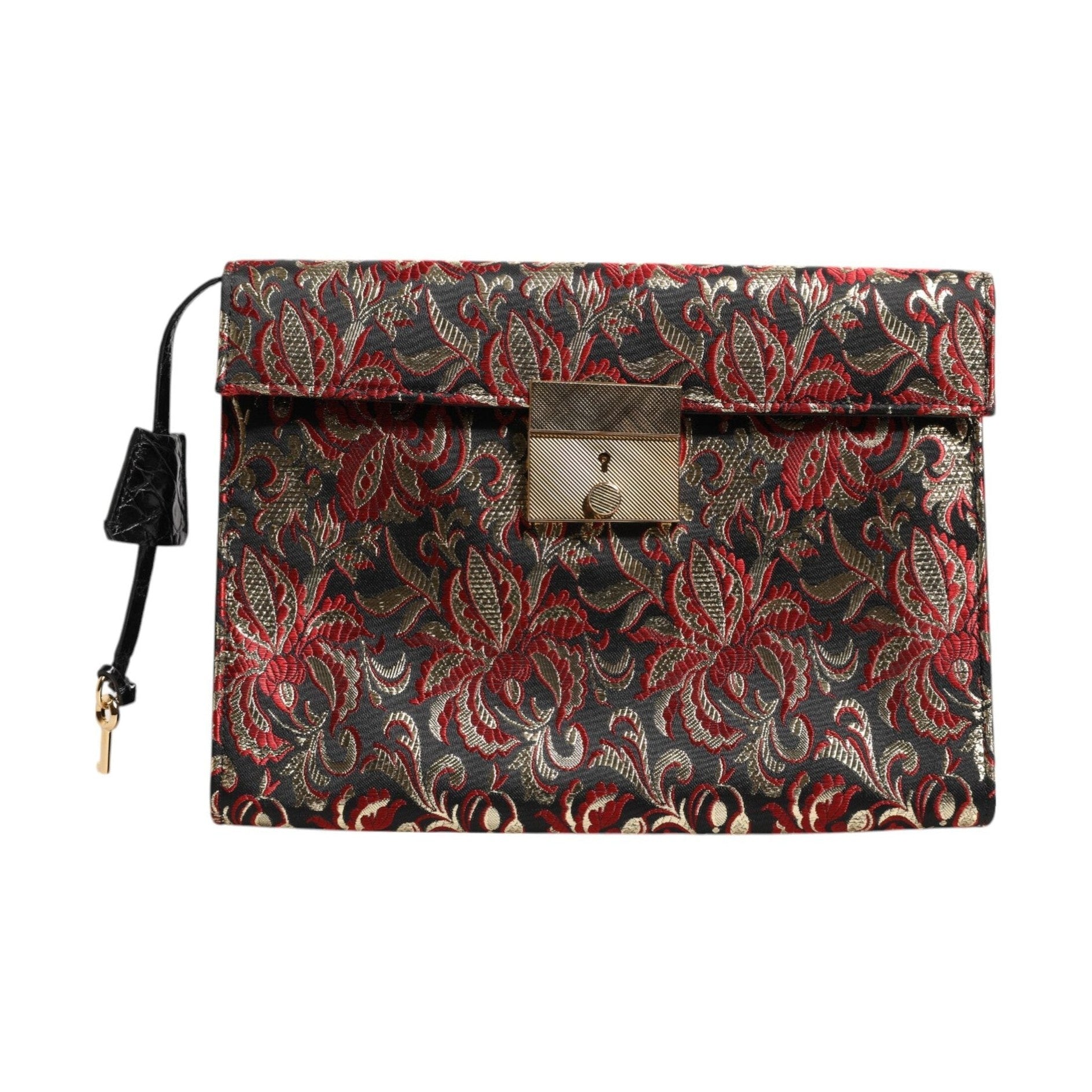 Dolce & Gabbana Multicolor Jacquard Floral Document Briefcase Bag