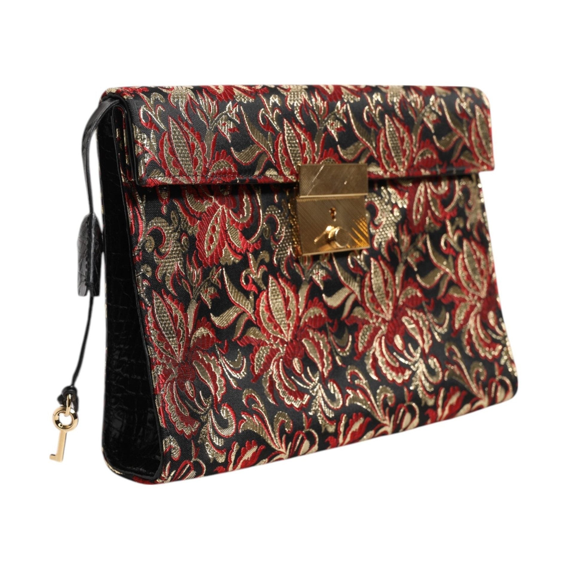 Dolce & Gabbana Multicolor Jacquard Floral Document Briefcase Bag