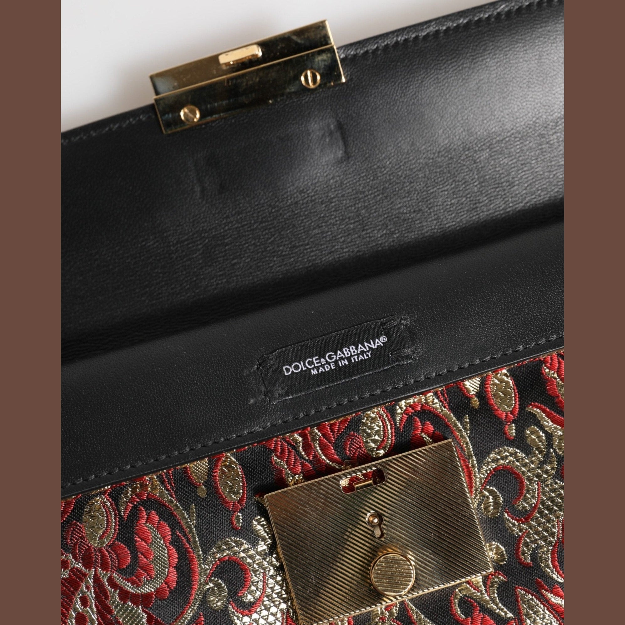 Dolce & Gabbana Multicolor Jacquard Floral Document Briefcase Bag