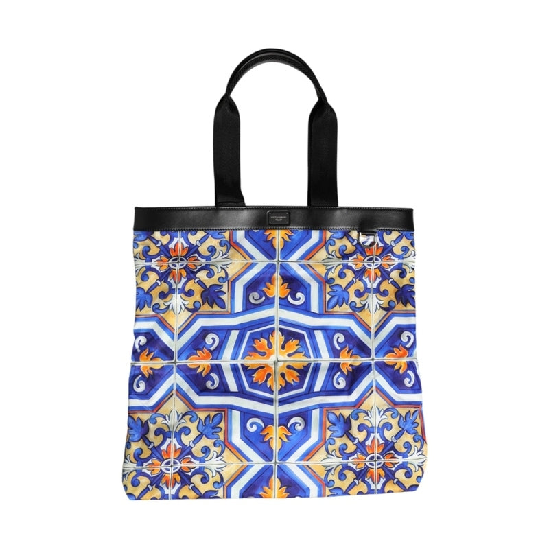 Dolce & Gabbana Multicolor Maiolica Print Tote Shoulder Strap Bag